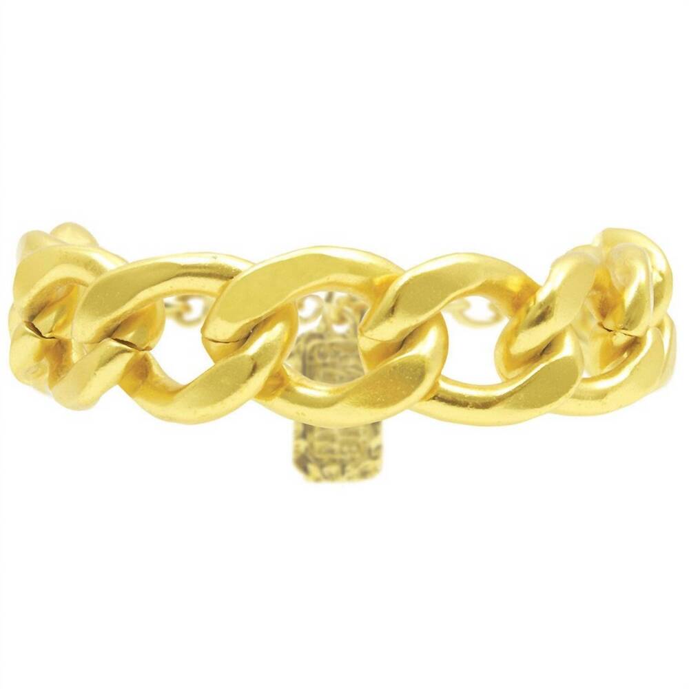 NEW KARINE SULTAN women's chunky curb bracelet in gold